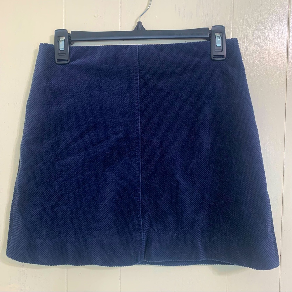 J.CREW J.Crew Navy Blue Corduroy Mini Skirt Size 0.